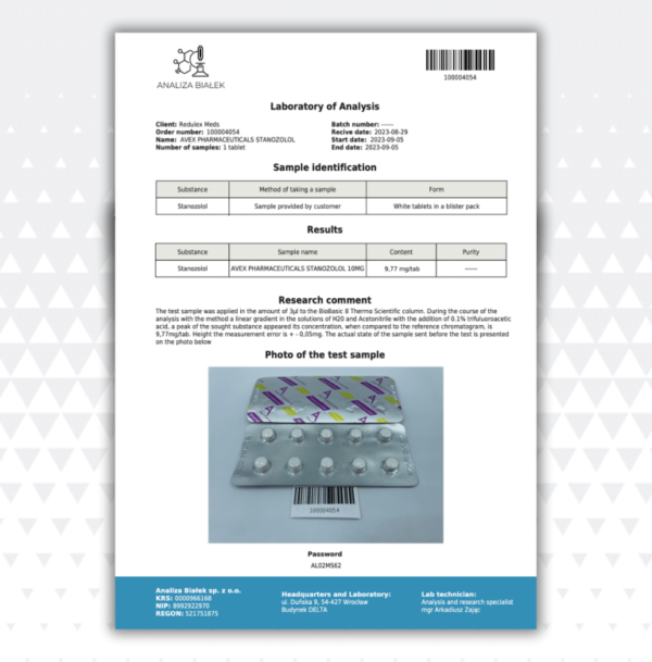 Stanozolol (Winstrol) (Avex Pharma) (100 Tabletten x 10 mg) – Bild 2