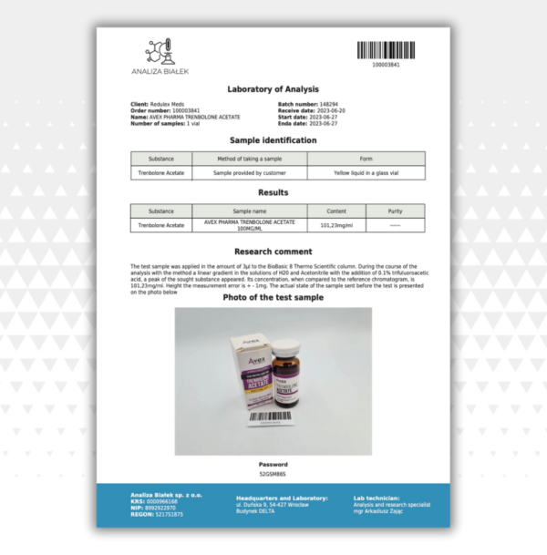 Trenbolone Acetate (Avex Pharma) (1000 mg) – Bild 2